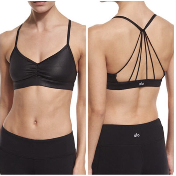 ALO Yoga Other - Alo Yoga Black Sunny Strappy Sports Bra Womens XS